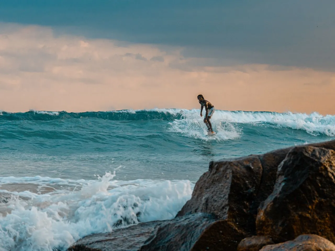 Beginner surfing lesson at Weligama Beach Sri Lanka